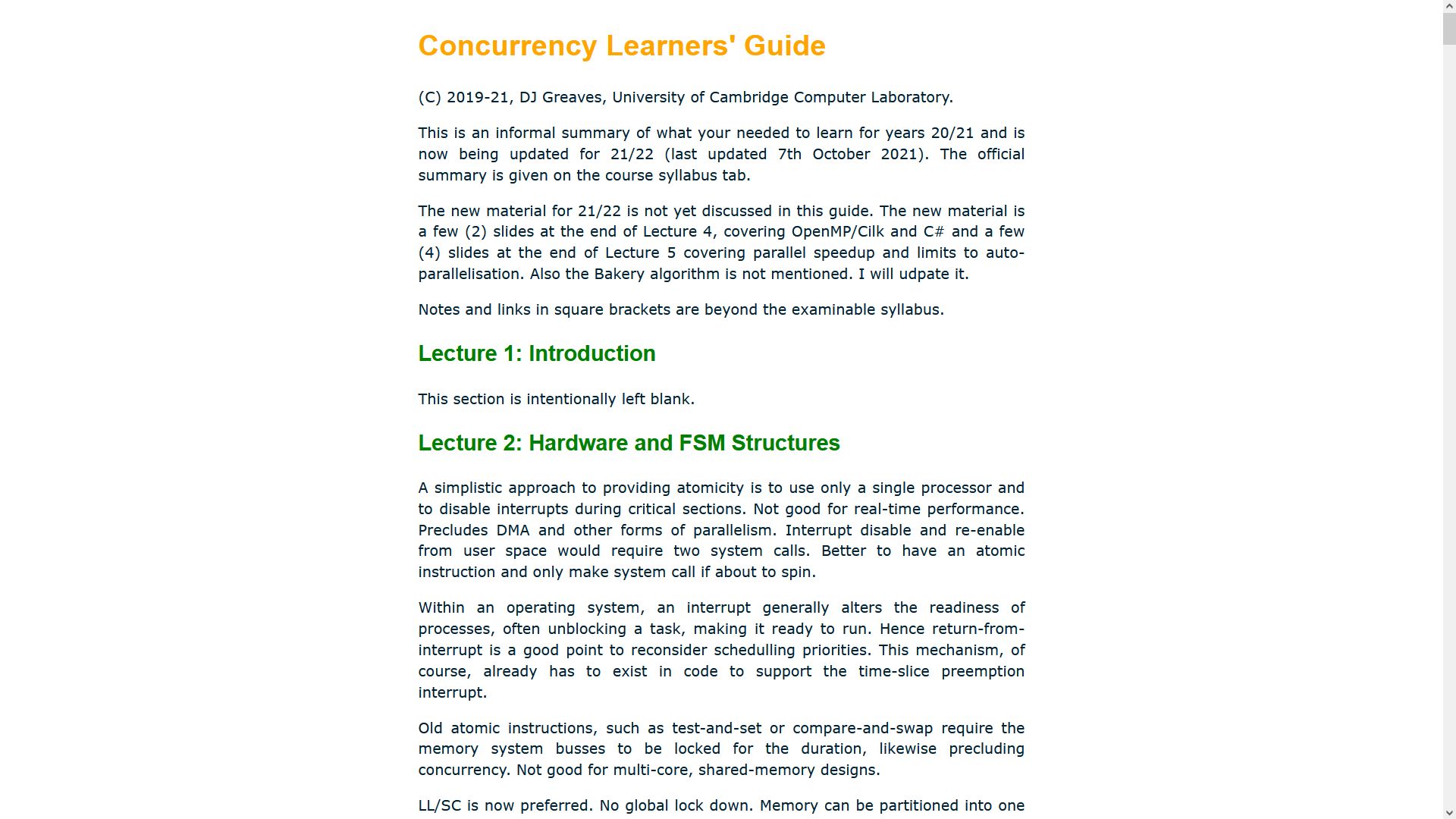 Screenshot of Readable concurrency learner's guide