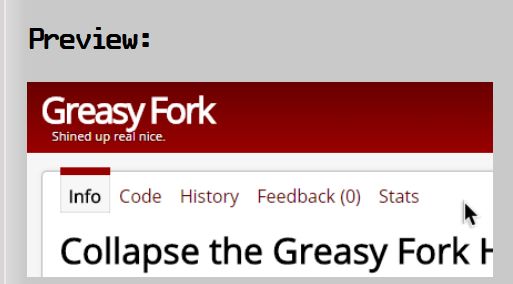 Screenshot of Greasy Fork Collapse Header