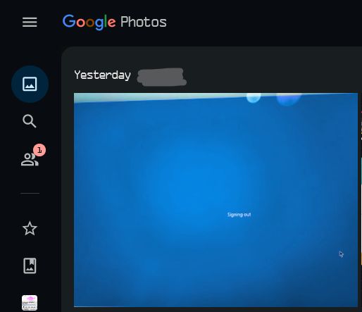 Screenshot of Google Photos dark mode - invert colors