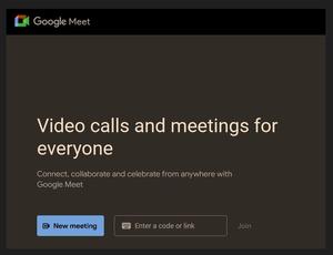 Screenshot of Google Meet - dark mode - invert all