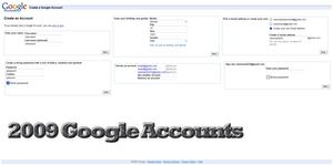 Screenshot of 2009 Google Acounts (Signup, Logon Page)