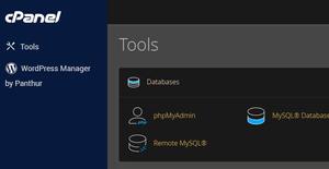 Screenshot of panthur cpanel dark mode