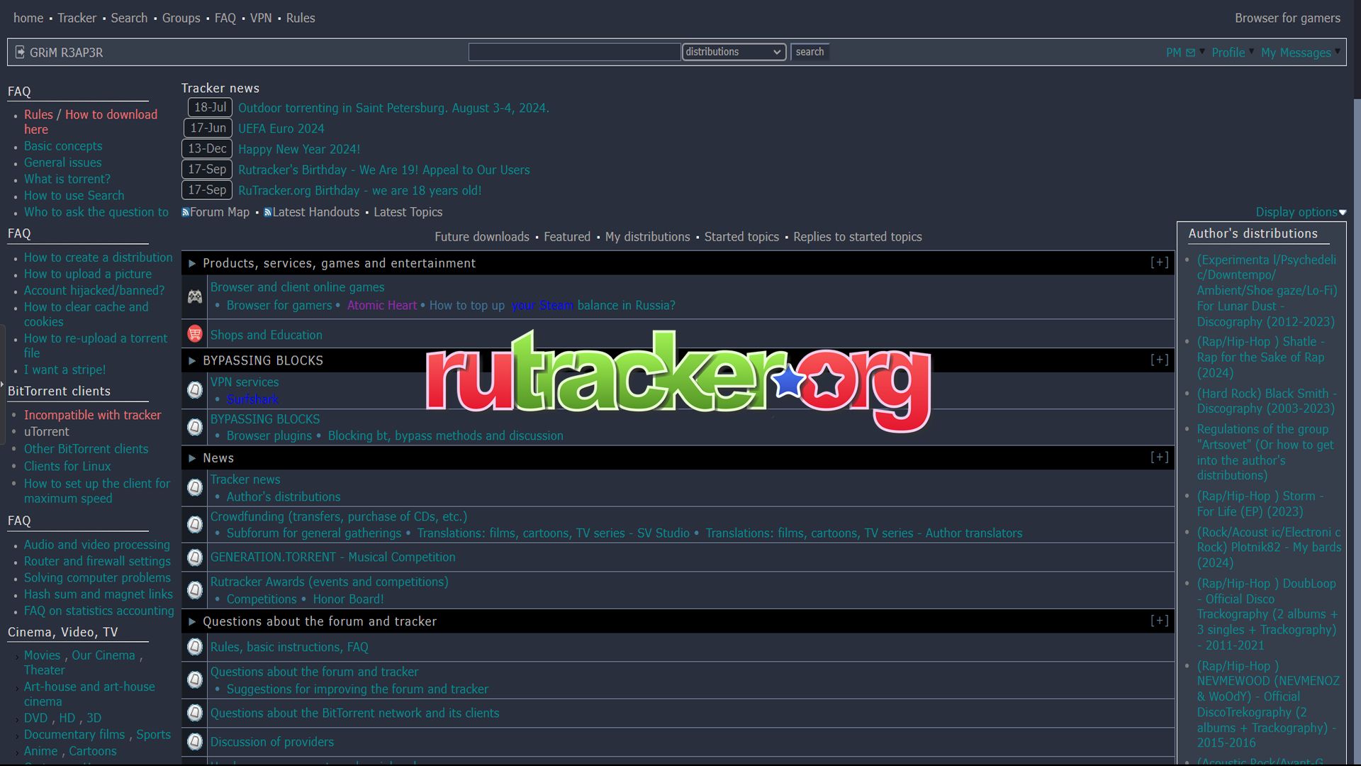 Screenshot of RuTracker2.0