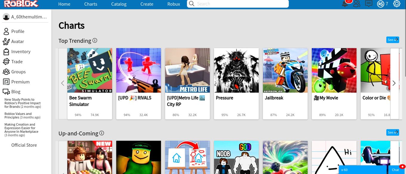 Screenshot of Roblox in 2016