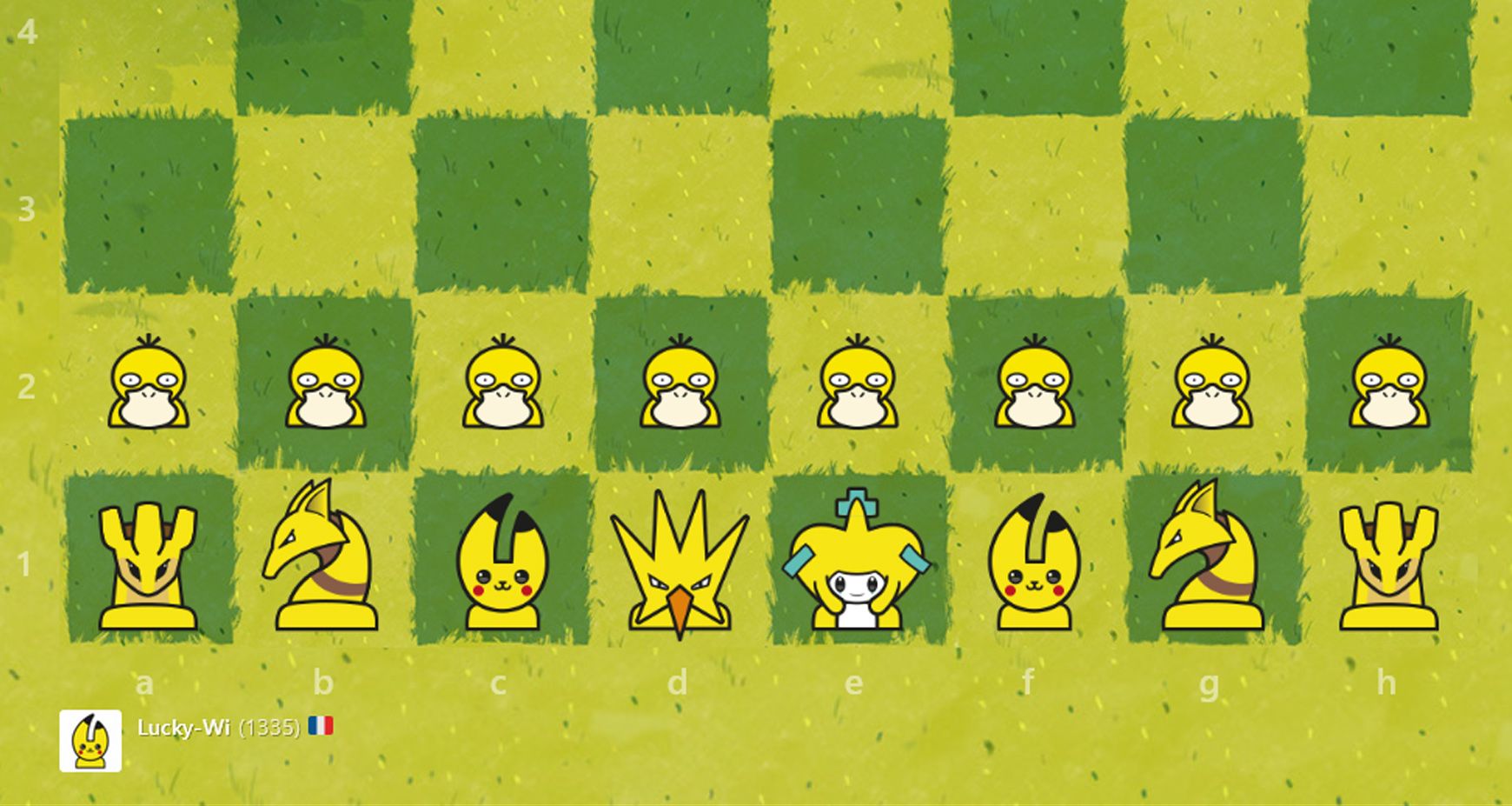 Screenshot of White - Jaune Pikachu - Poke Chess.com