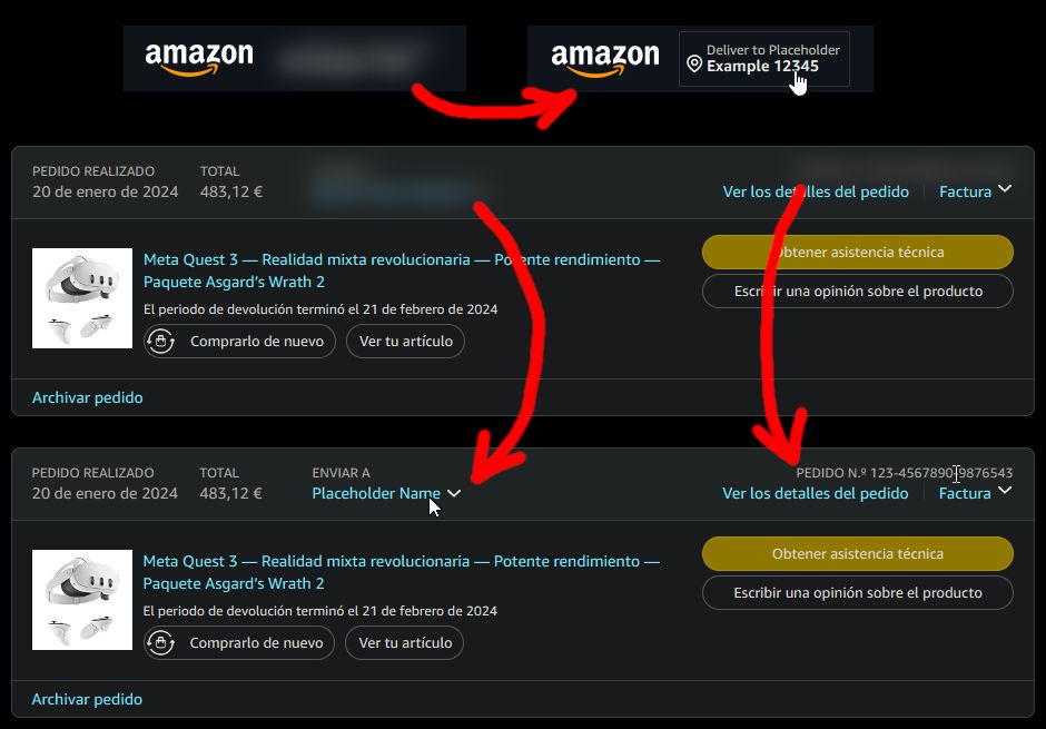 Screenshot of amazon privacy extended