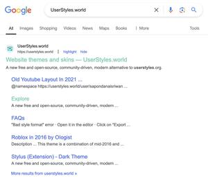 Screenshot of Change links color in Google Search