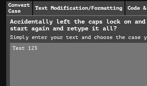 Screenshot of convertcase.net larger font larger text box