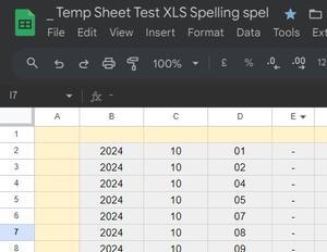 Screenshot of Google docs - SHEETS dark mode invert header