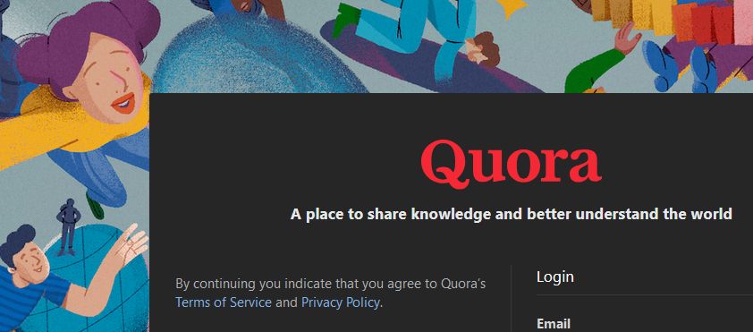 Screenshot of Quora.com Dark theme