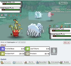 Screenshot of Old Gen Pokemon Showdown Theme