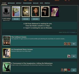 Screenshot of Fallen London Dark Mode (With Fifth City Stories)