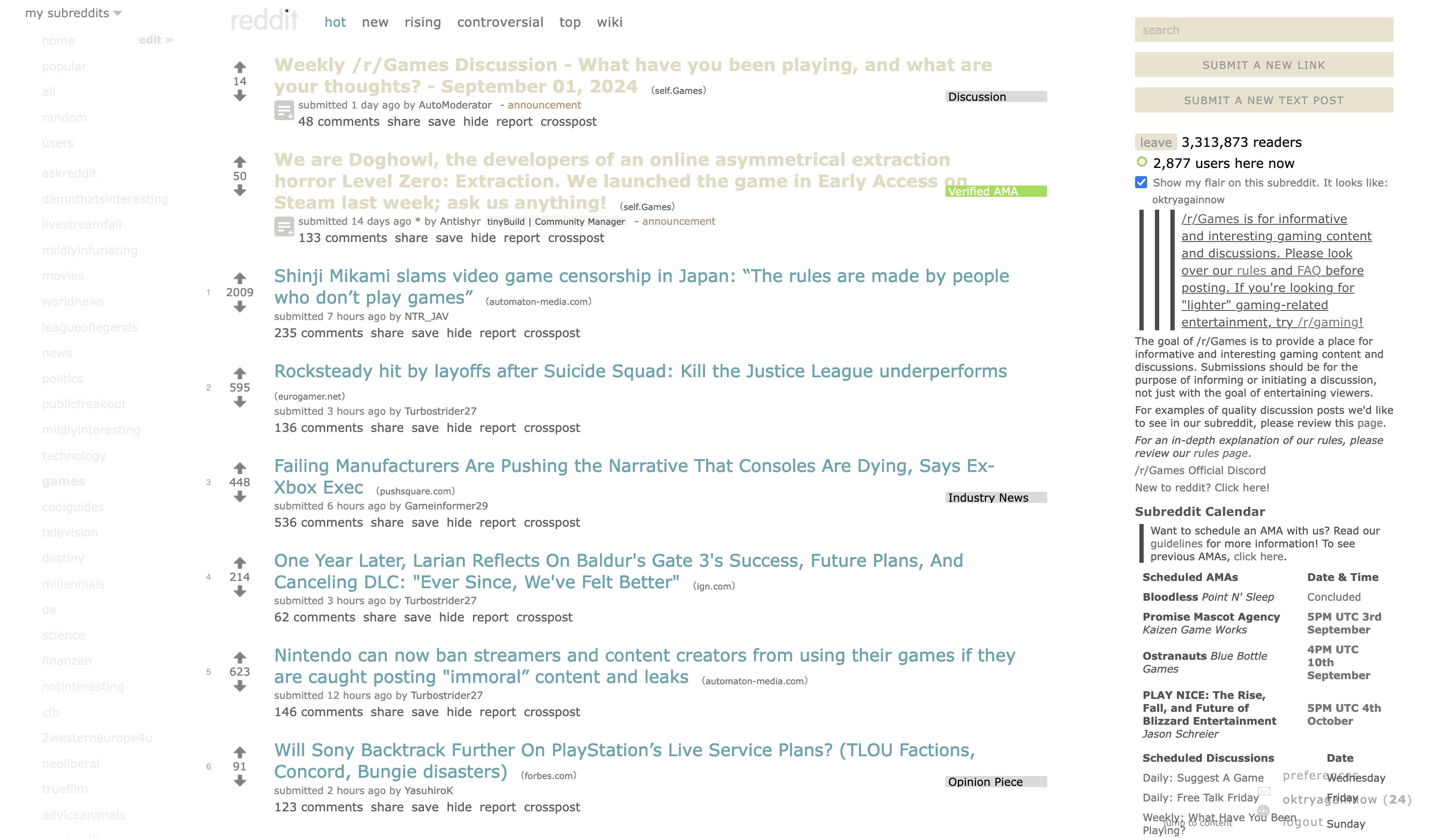 Screenshot of old reddit day clean