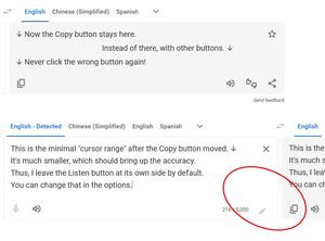 Screenshot of Google Translate - Copy Button First!