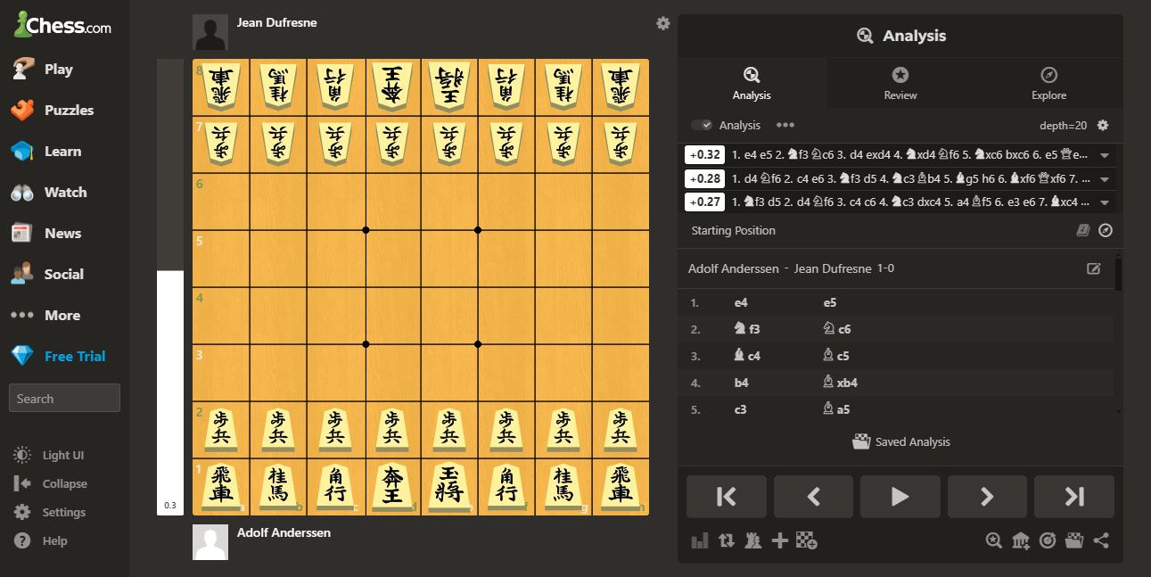 Screenshot of JI Shogi-Themed Chess on Chess.com