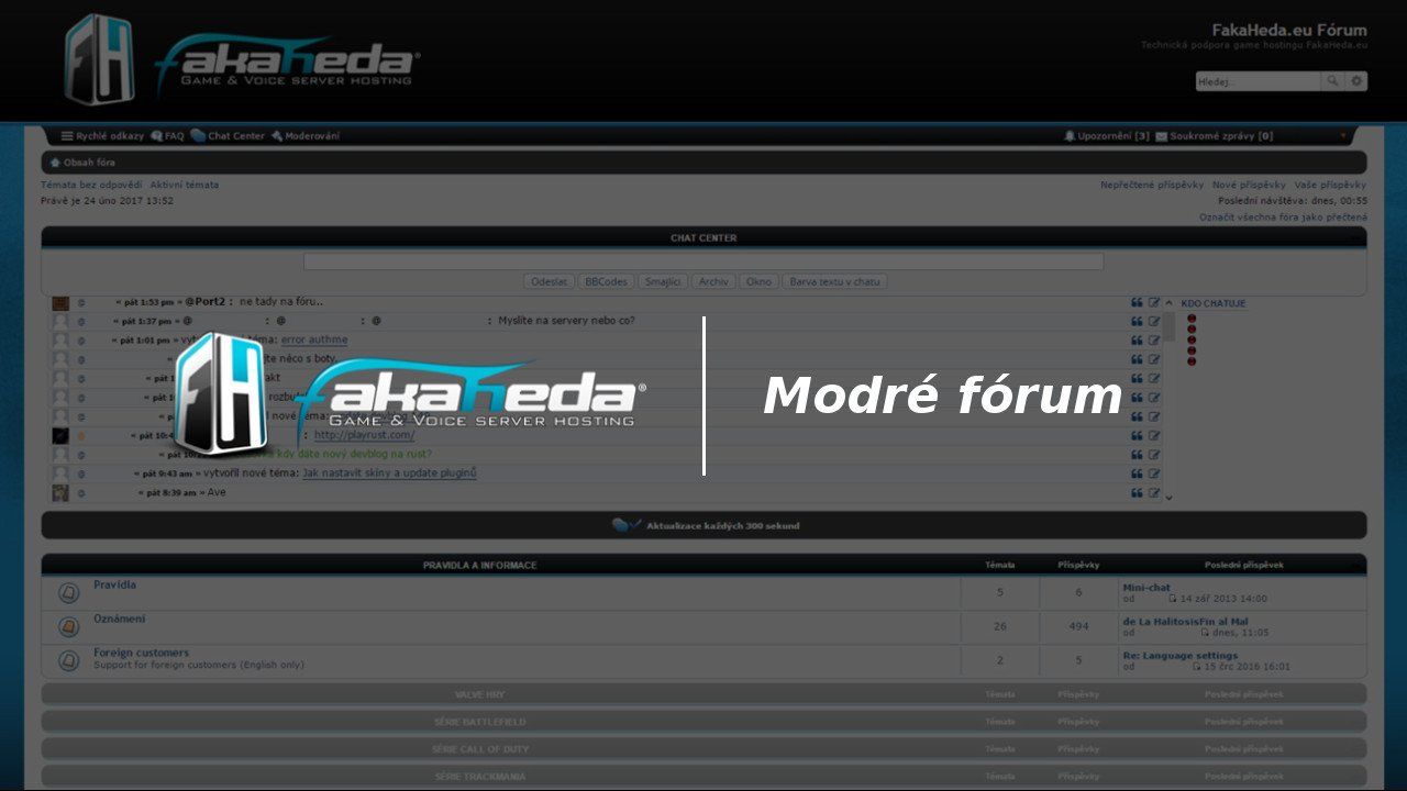 Screenshot of FakaHeda fórum – Modrý styl