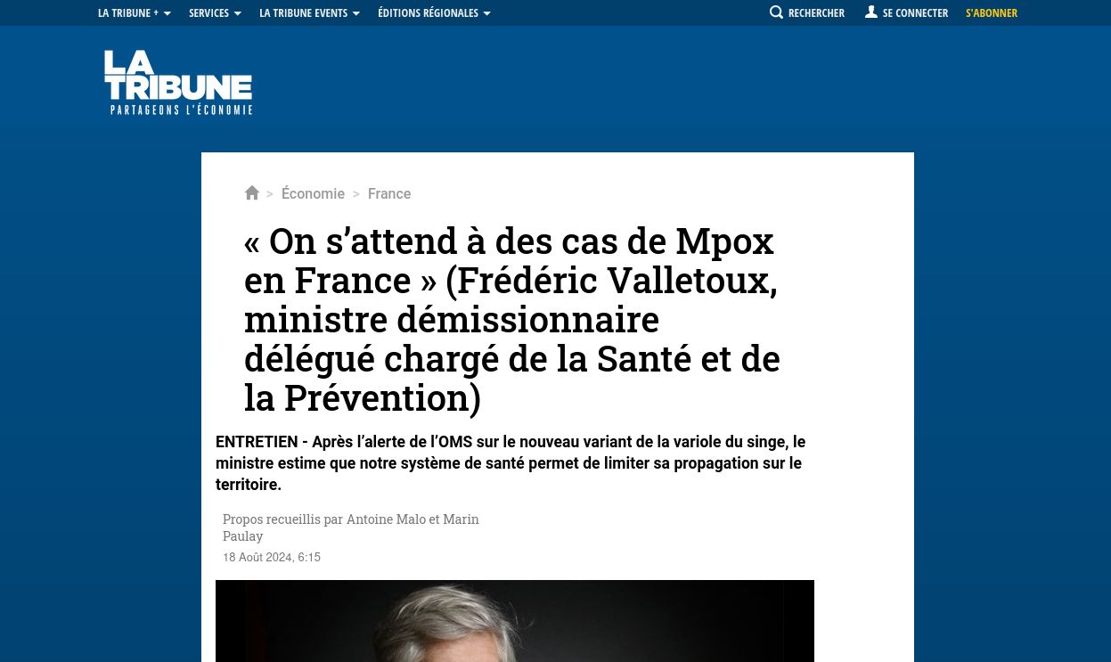 Screenshot of Article sans distractions (la tribune)