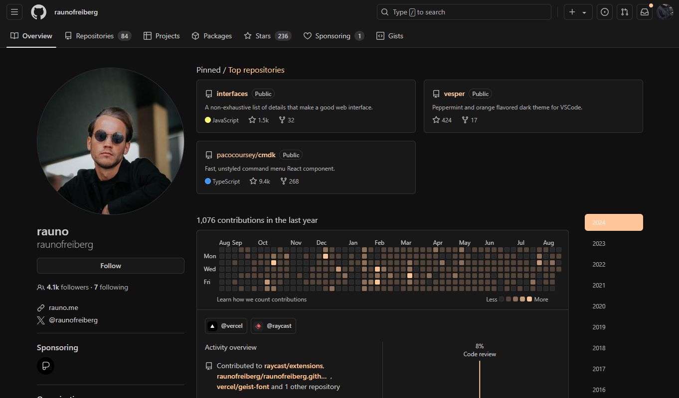 Screenshot of GitHub Vesper