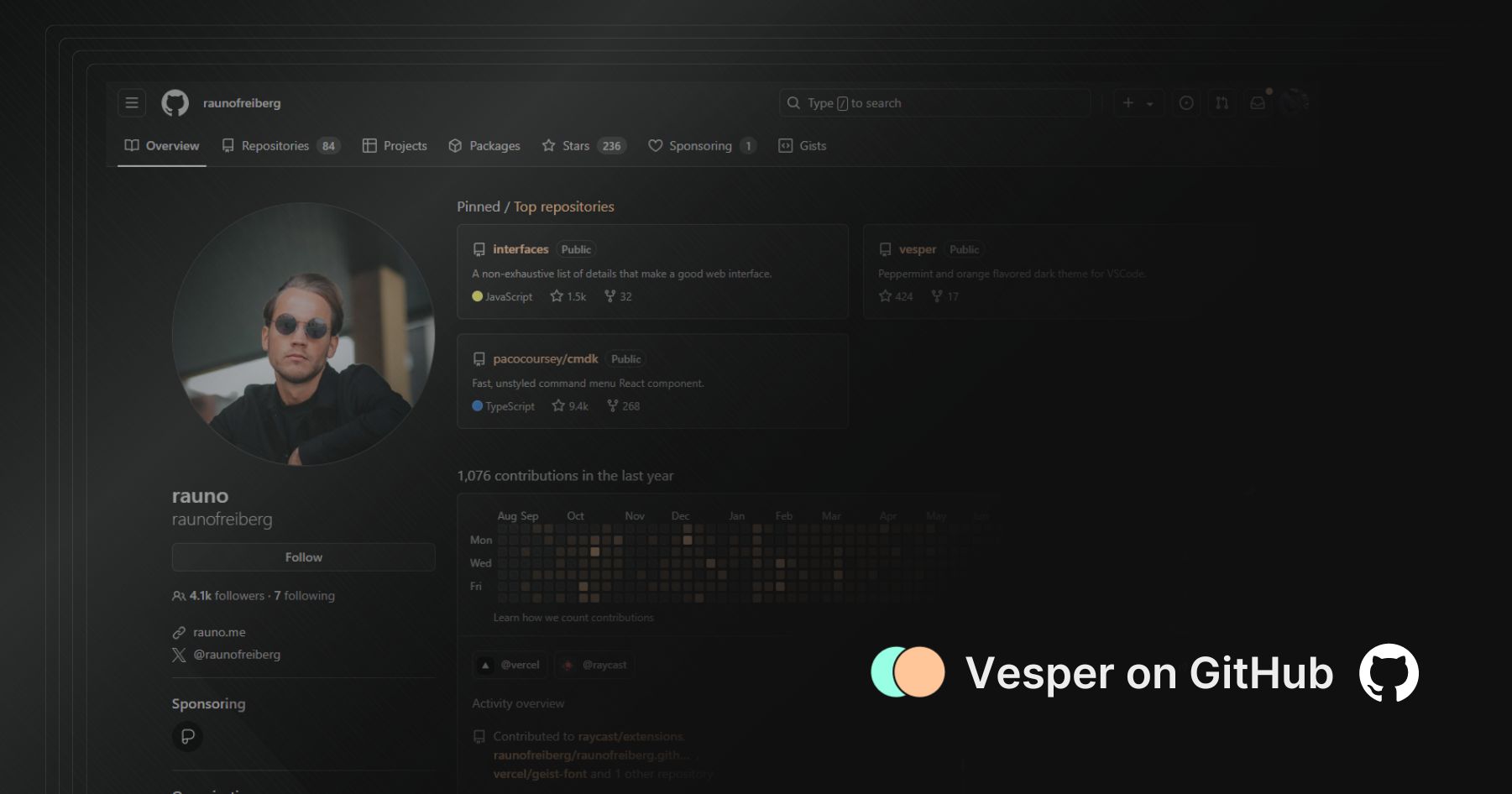 Screenshot of GitHub Vesper