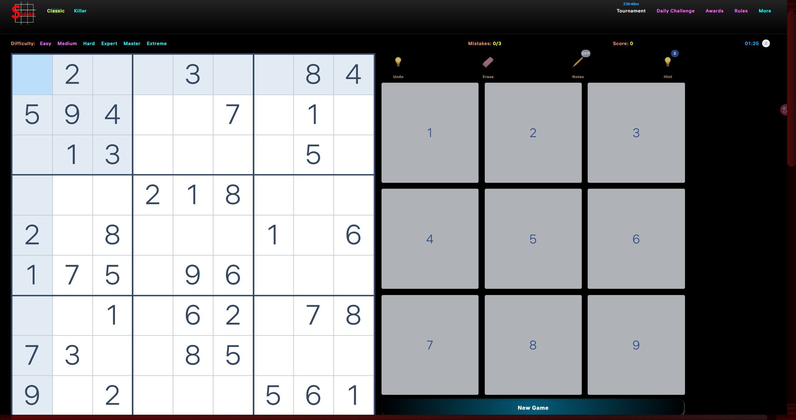 Screenshot of Sudoku