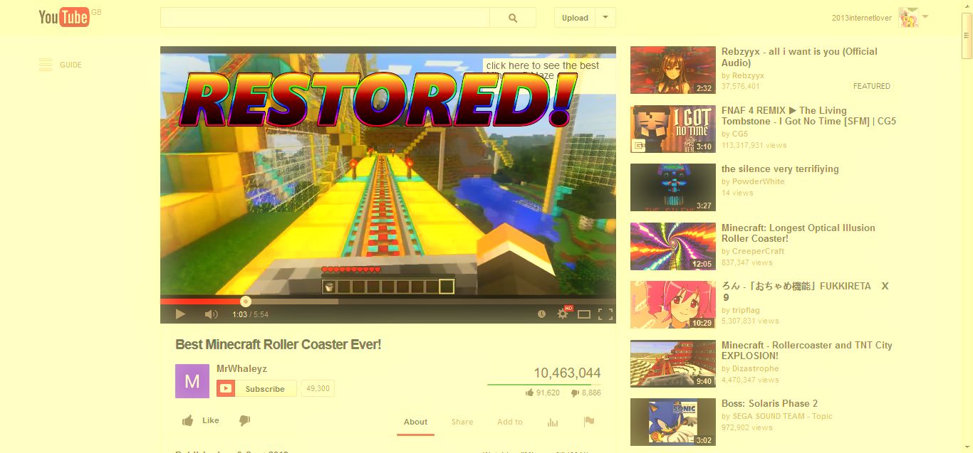 Screenshot of YouTube 2013 RESTORED! (For V3)