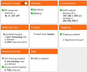 Screenshot of Go router settings modern theme