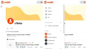 Screenshot of Collapsible sidebar menu for New-New Reddit