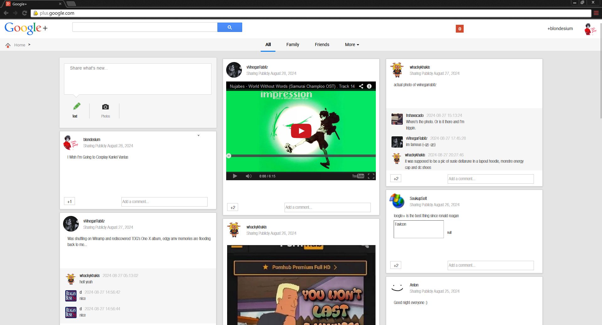 Screenshot of Google+ Transformation