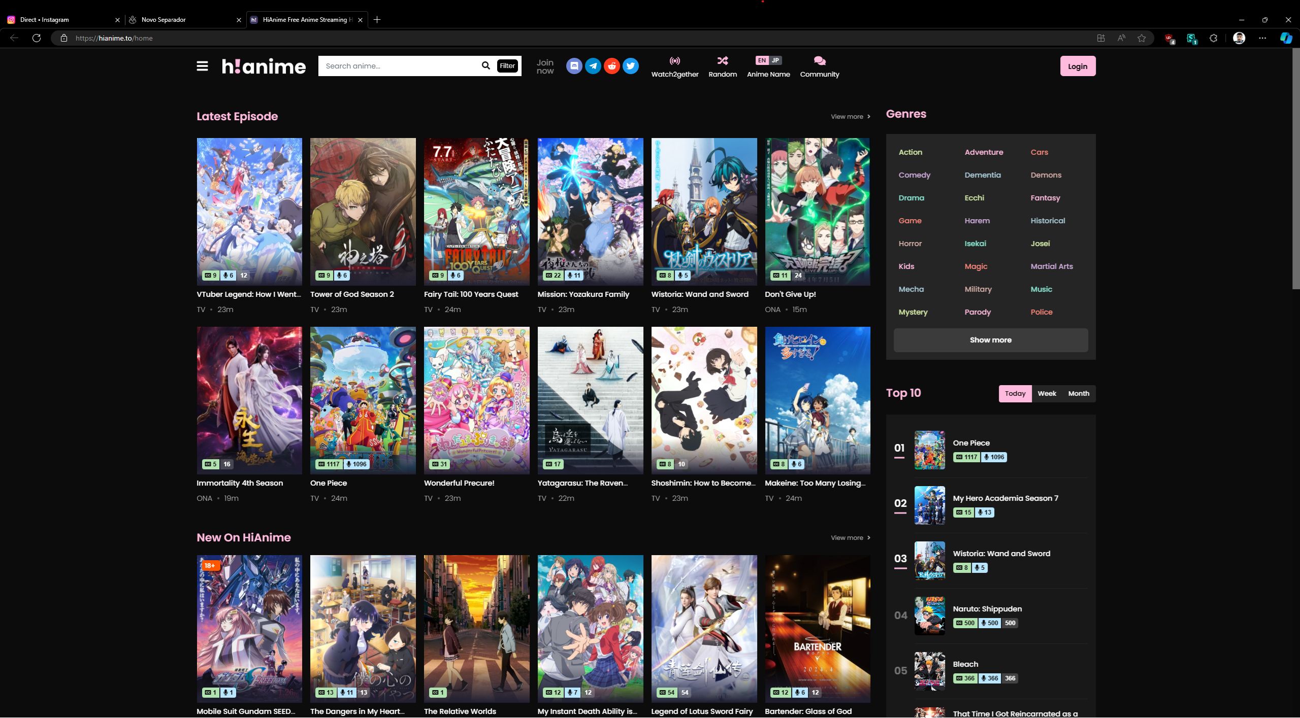 Screenshot of hianime darker and cleaner