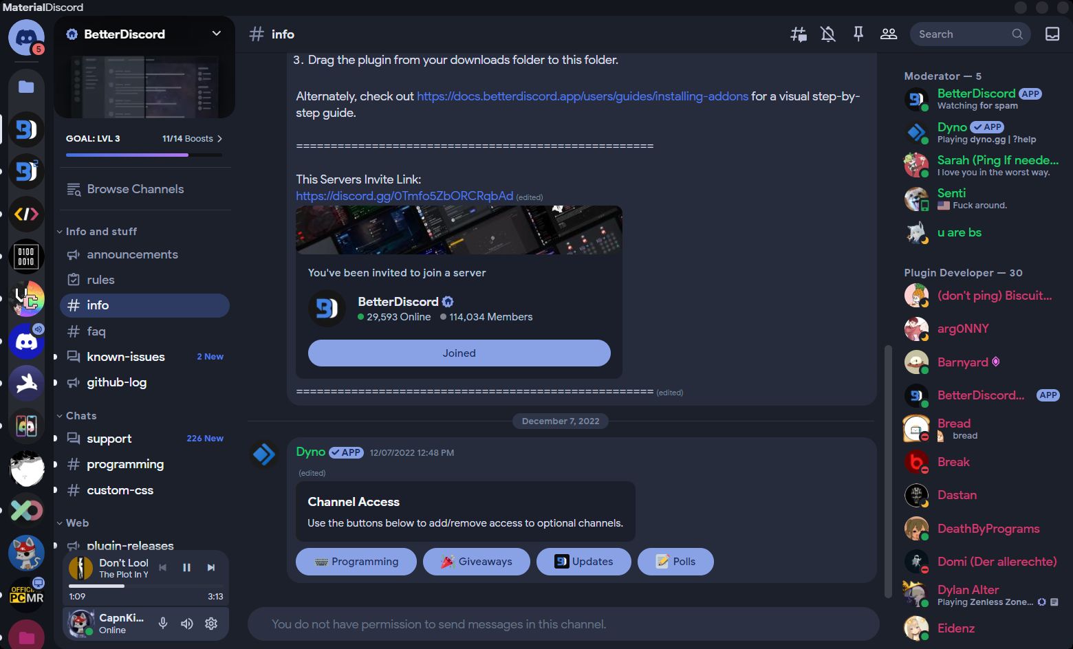 Screenshot of MaterialDiscord