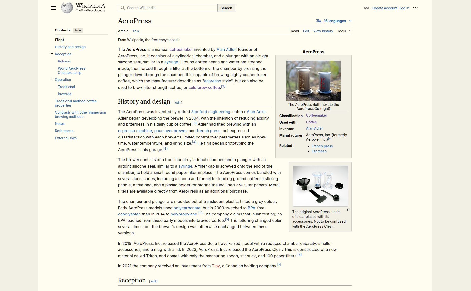 Screenshot of Wikipedia Flexoki