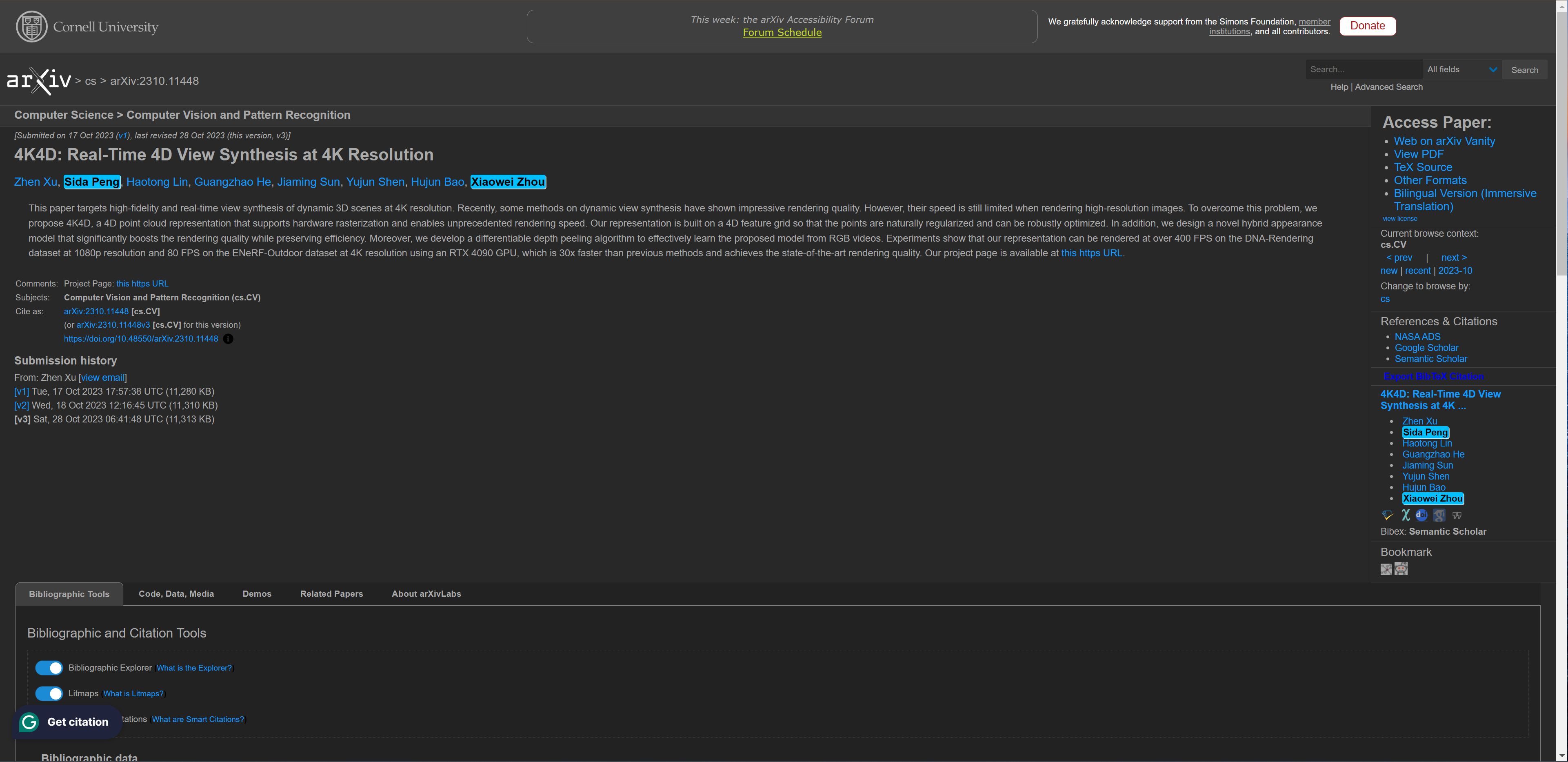 Screenshot of Arxiv Darker Theme