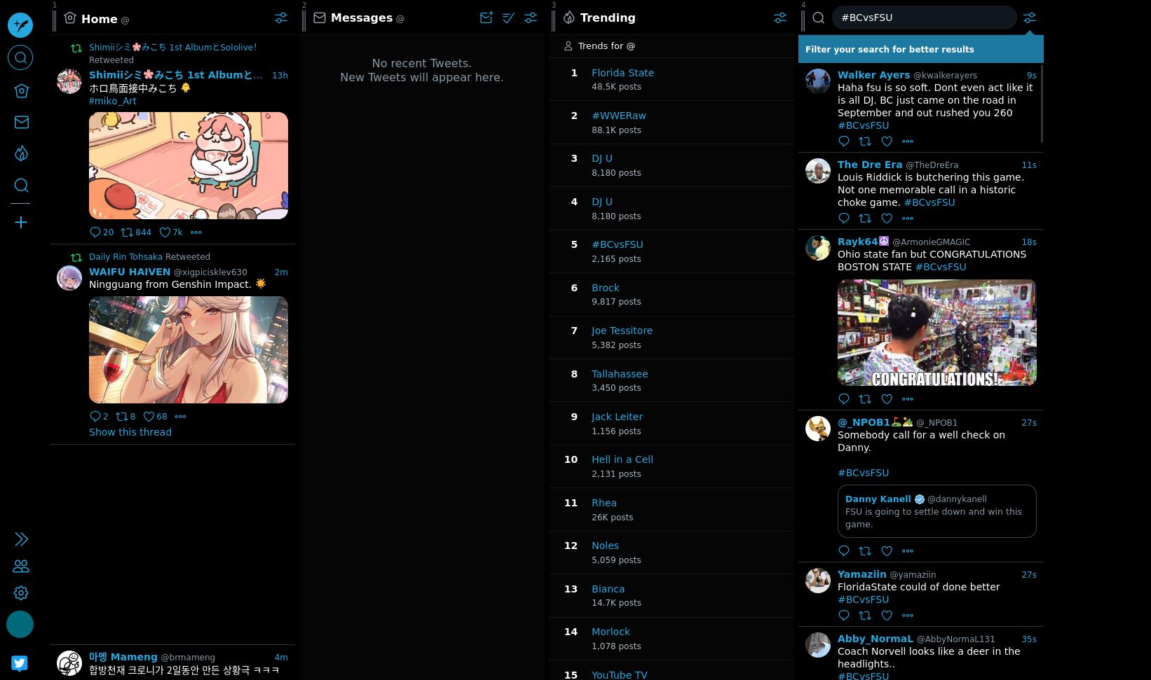 Screenshot of AMOLED TweetDeck (Works w/ OldTweetDeck)