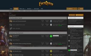 Screenshot of Official Everquest New Forums Dark Theme