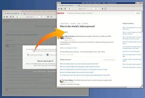 Screenshot of Quora - Remove signup nag and allow scrolling