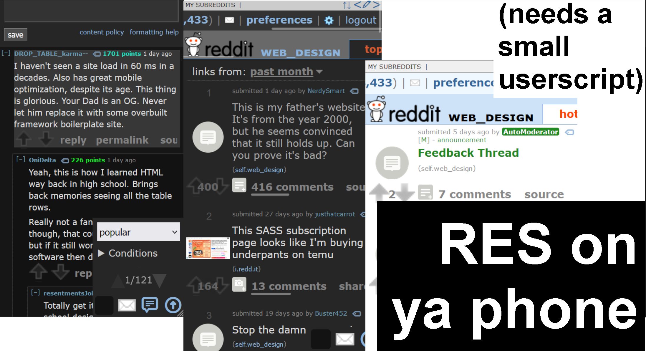 Screenshot of Mobile RES Reddit