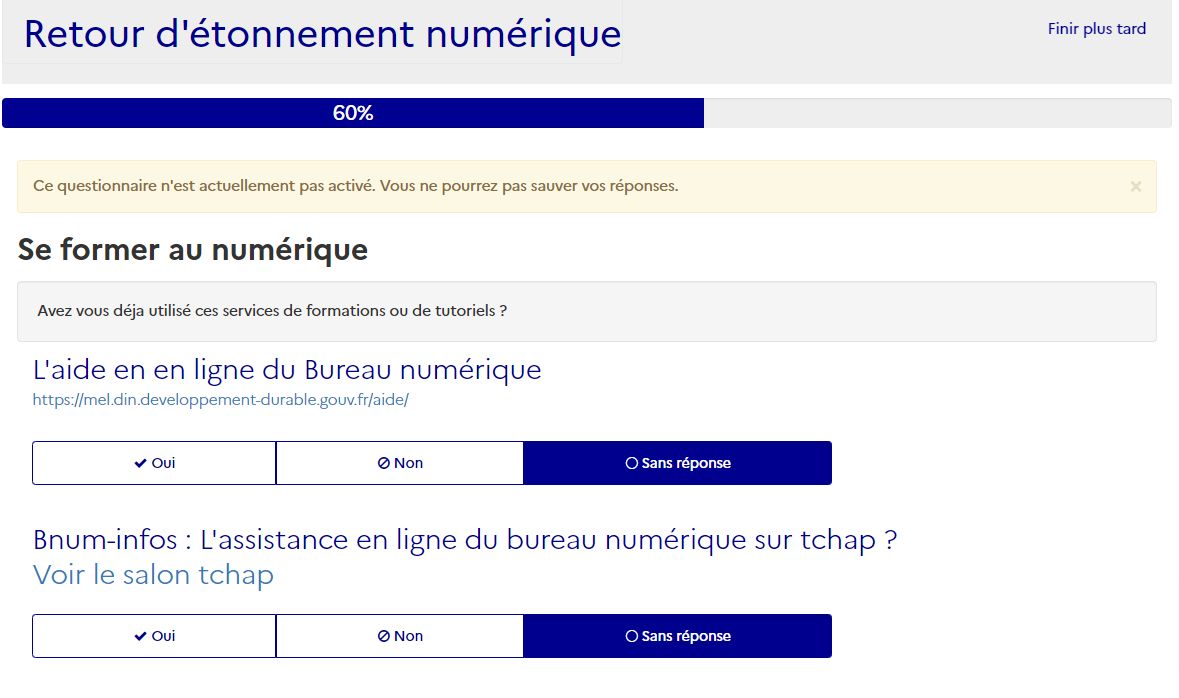 Screenshot of Limesurvey MTECT