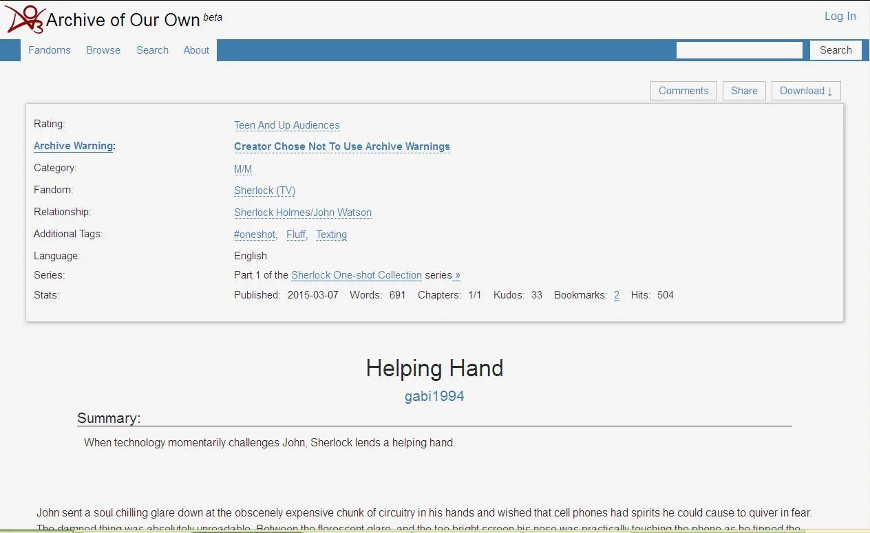 Screenshot of Redesign Yourself AO3 - Updated 04.18