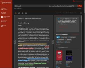 Screenshot of BibleGateway - Dark