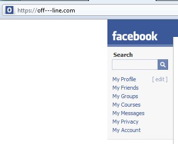 Screenshot of Facebook logo for off---line