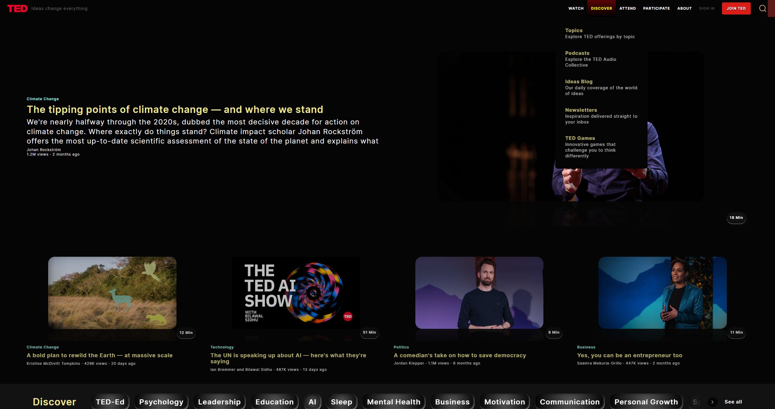 Screenshot of Ted Talk