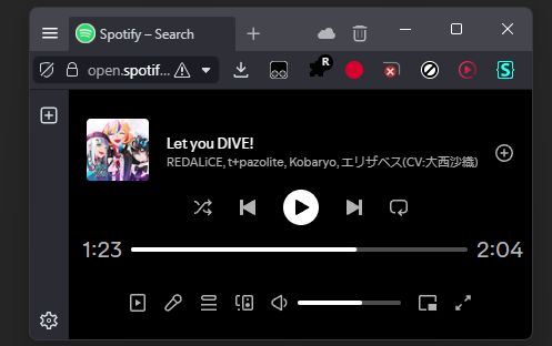 Screenshot of Spotify Mini Player 耳コピ用