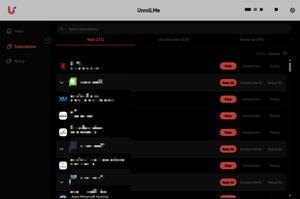 Screenshot of Unroll.me Dark Mode