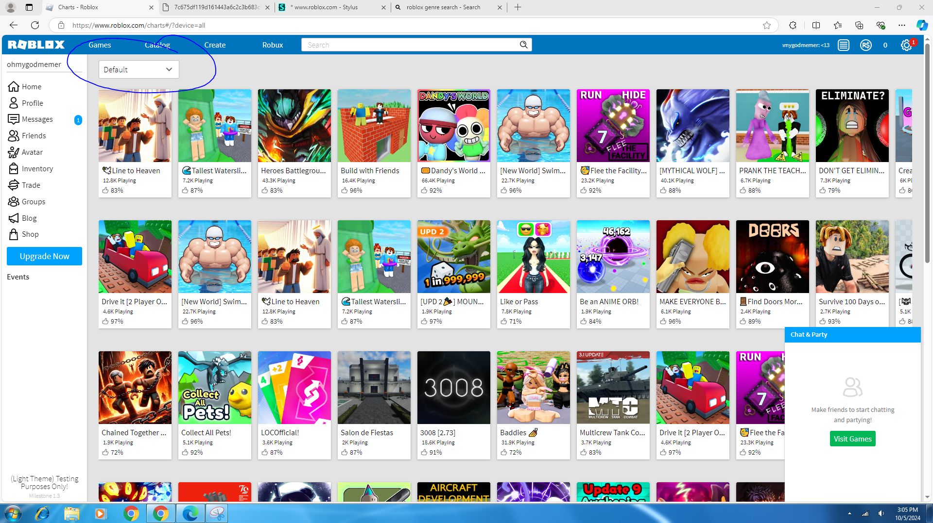 Screenshot of ROBLOX Genre Filters (NEW VERSION)