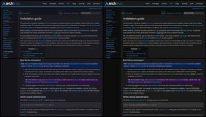 Screenshot of Arch Linux - dark theme