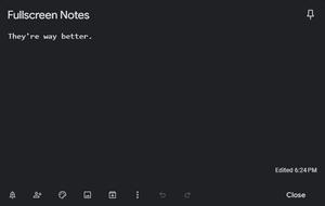 Screenshot of Fullscreen Notes (Monospace) - Google Keep