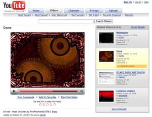 Screenshot of Tubelious 2006-2008 type YouTube theme. (OUTDATED)