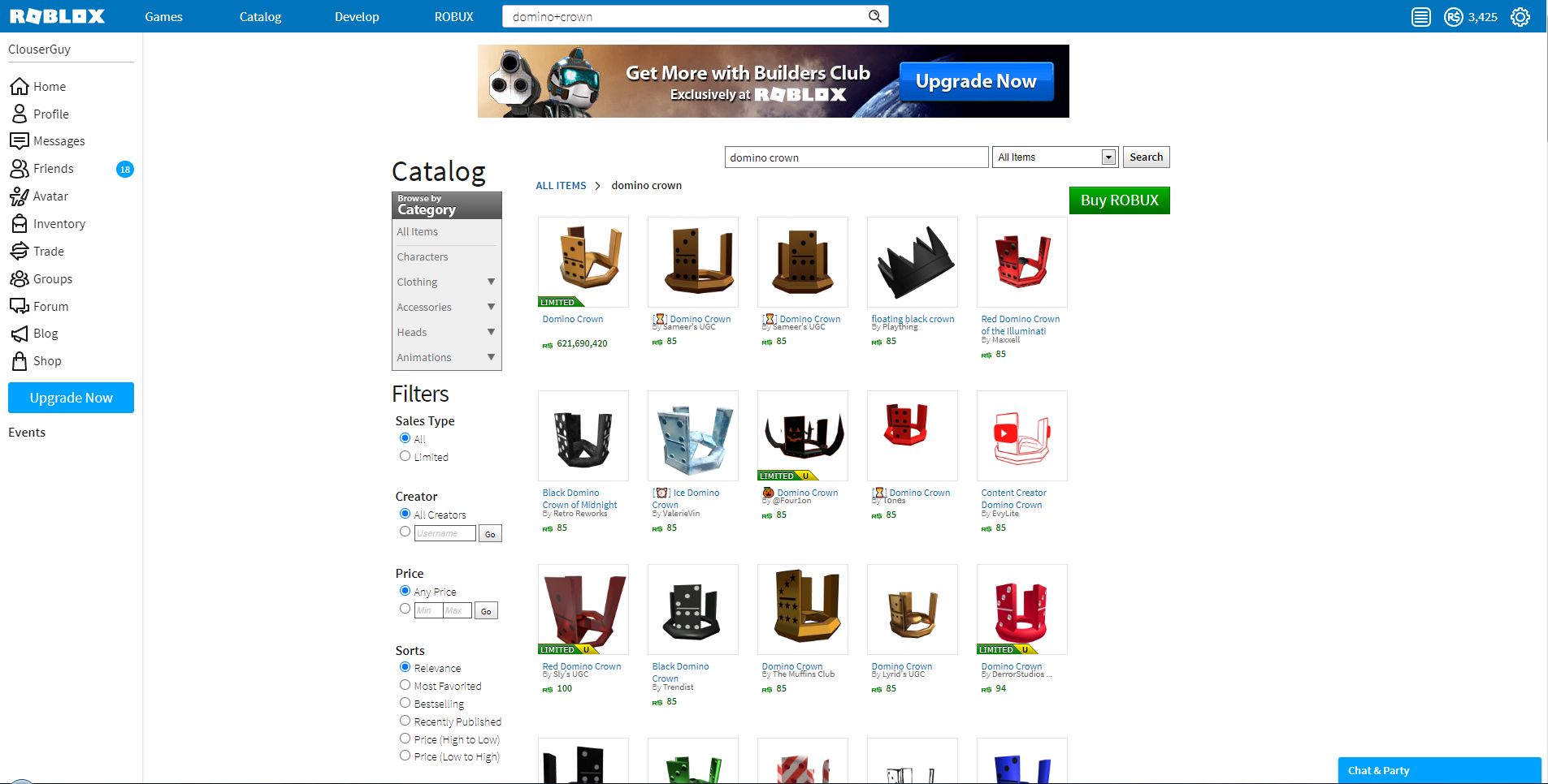 Screenshot of Old Catalog Page (FIXED)