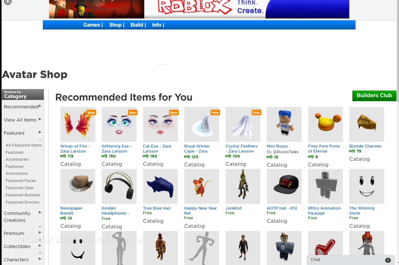 free roblox catalog