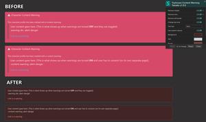 Screenshot of Toyhouse Content Warning Tweaks